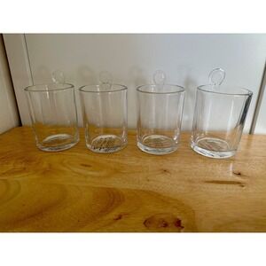 Pottery Barn Clear Glass Simple Wall Mount Tealight Candleholders Set Of 4